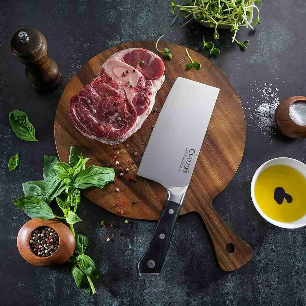 Best Cutluxe Cleaver Knife - 7" Butcher Knife for Meat & Vegetables 