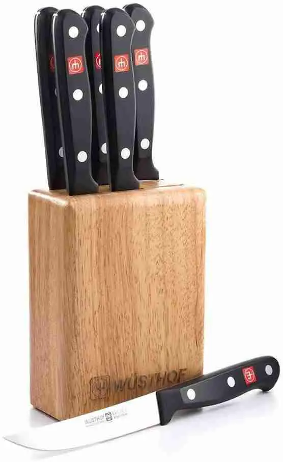 Wusthof Gourmet 7-Piece Steak-Knife Set with Wooden Block